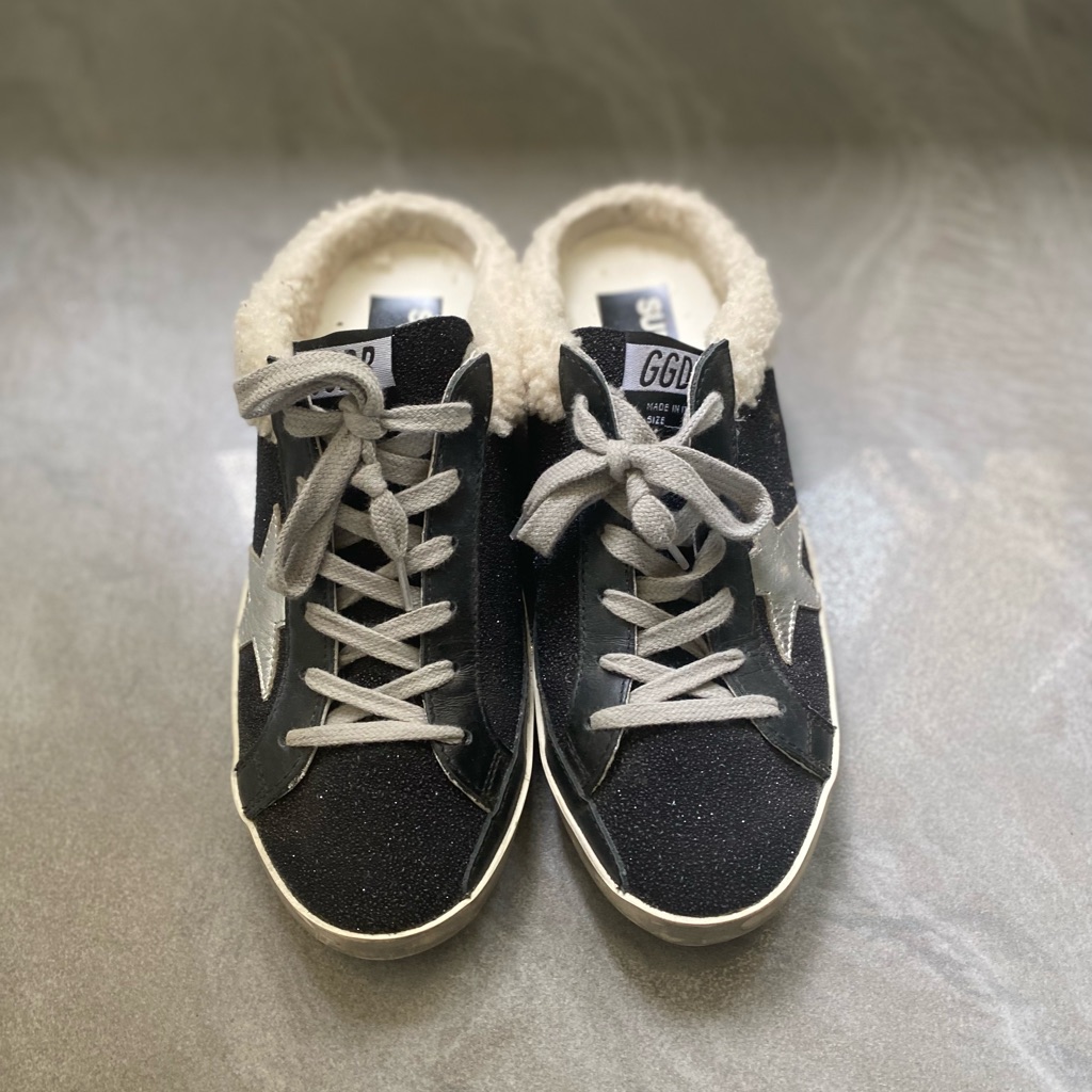 Golden Goose Super Star Sabot - Real Fur Slip On Sneakers